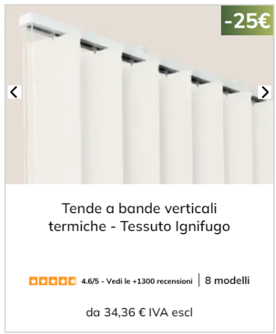 Tenda bande verticali termiche