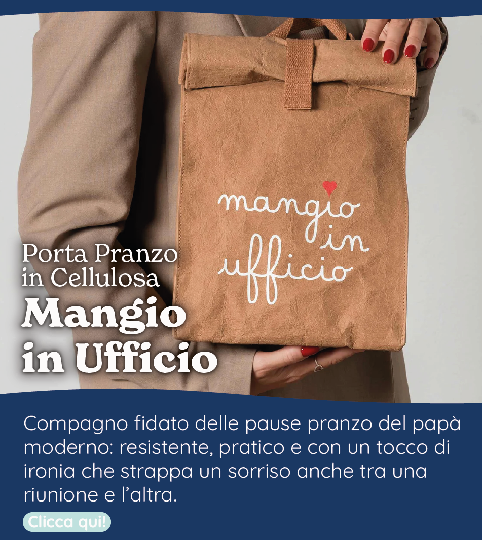 Porta Pranzo in Cellulosa con Scritta - Mangio in Ufficio