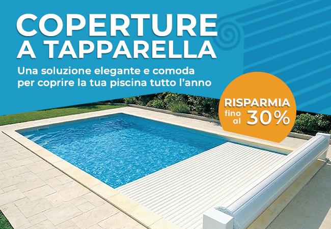 Coperture a
tapparella, una soluzione elegante e comoda per coprire la tua piscina tutto l'anno, solo ora con sconto del 10%