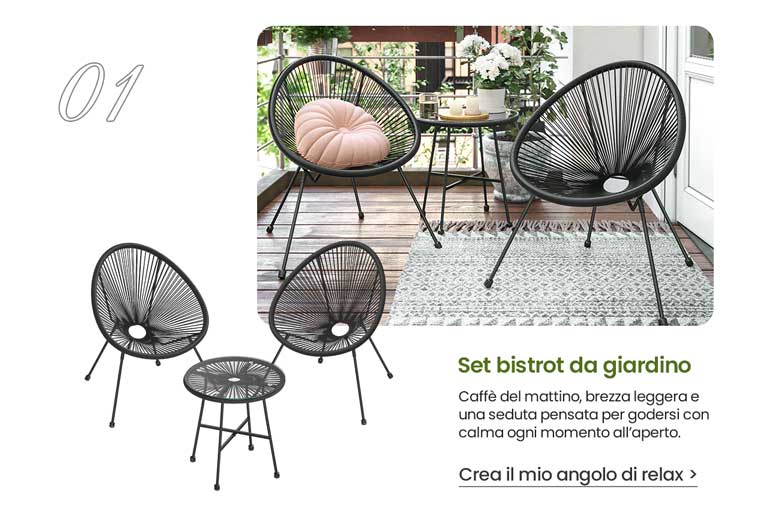 Set bistrot da giardino