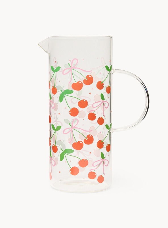 Caraffa in vetro motivo ciliegie