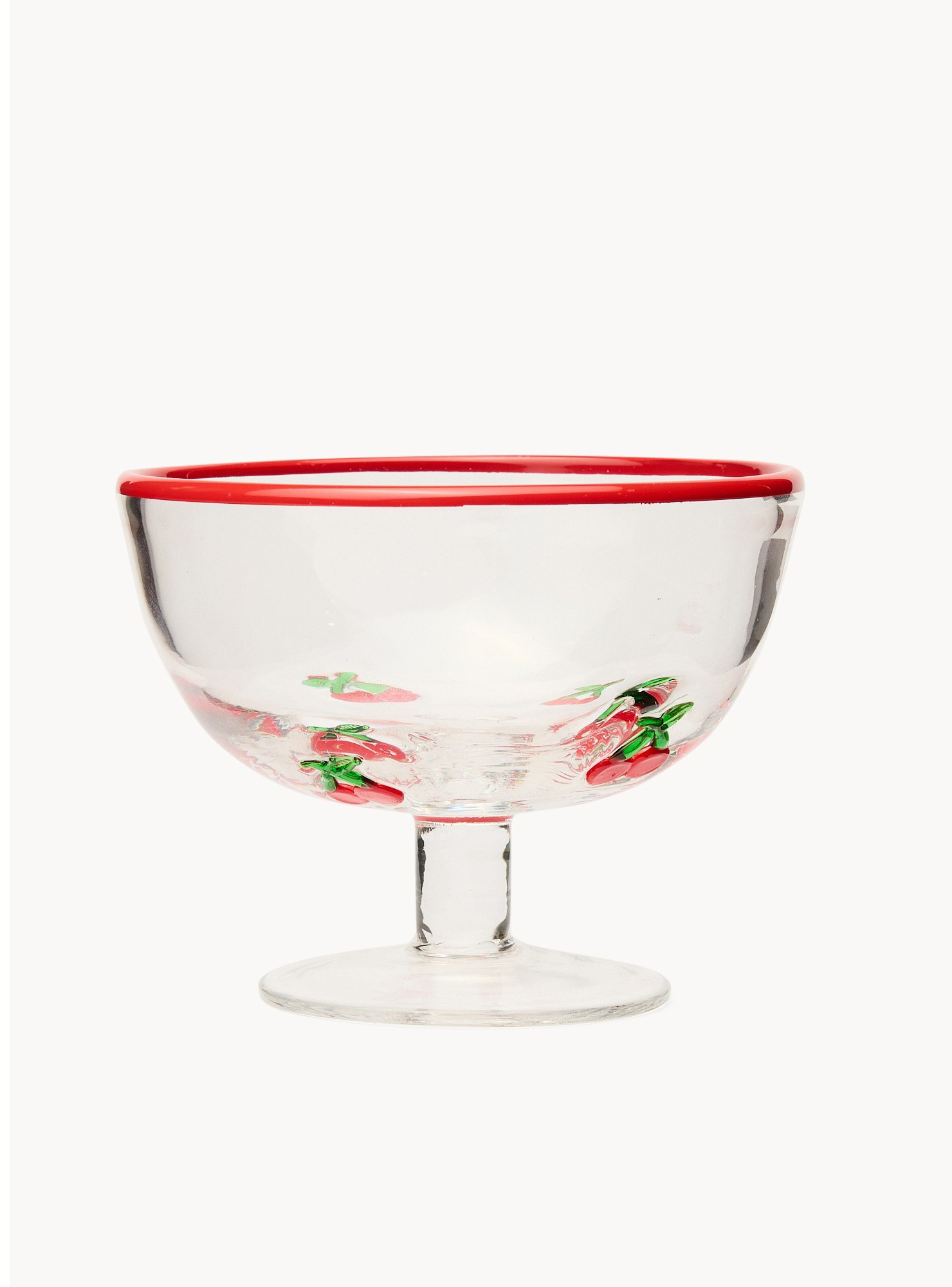 Coppetta in vetro motivo ciliegie