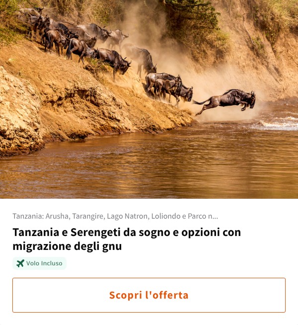 Tanzania e Serengeti da sogno e opzioni con migrazione degli gnu