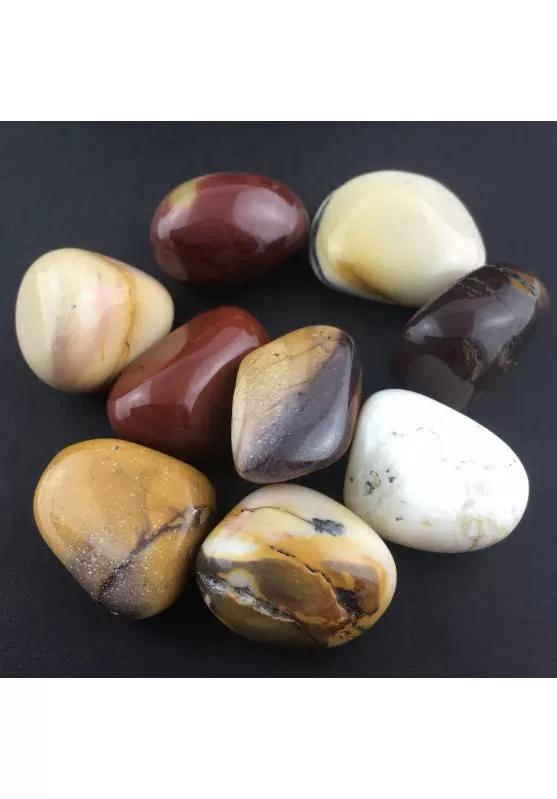 Image of Diaspro Mokaite Burattato Cristallo Chakra Minerali Cristalloterapia Regalo