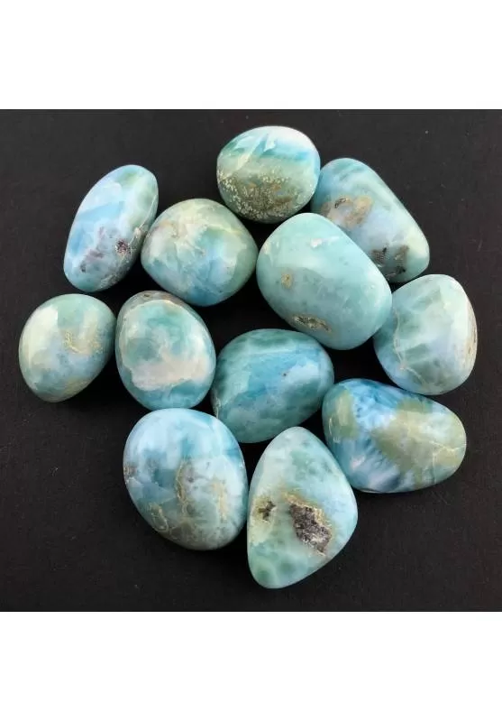 Image of MINERALI * Prezioso Burattato di LARIMAR Qualità Extra Pietra Preziosa 15 carati