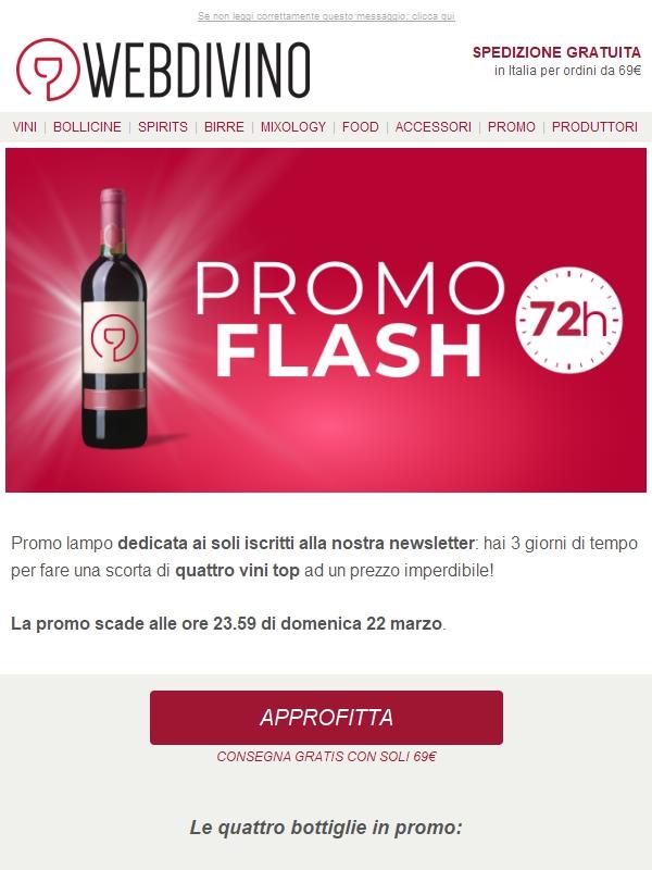 PROMO LAMPO 🔥 4 vini a prezzo super fino a domenica!
