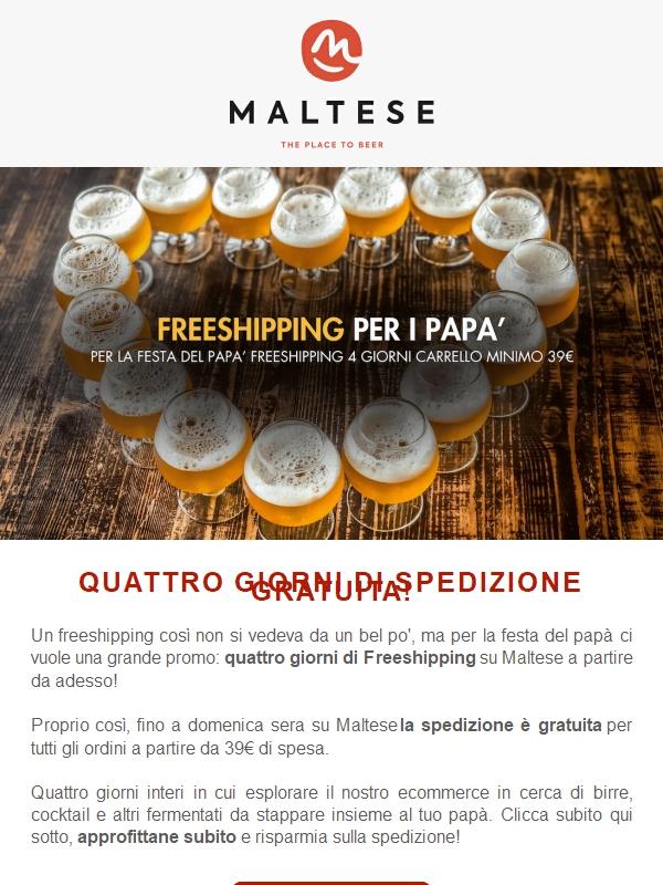 Quattro giorni di Freeshipping!