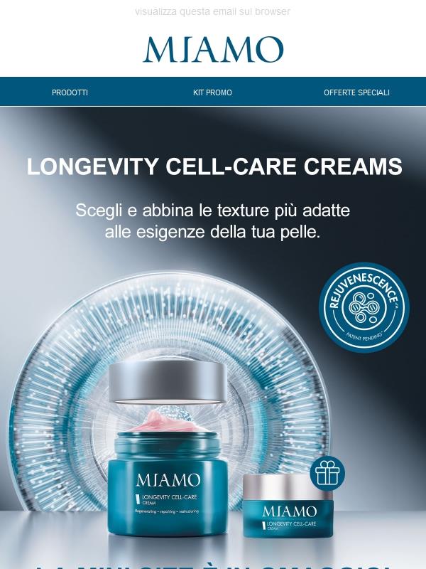 Longevità cellulare: scegli la tua texture, la mini size è OMAGGIO ✨