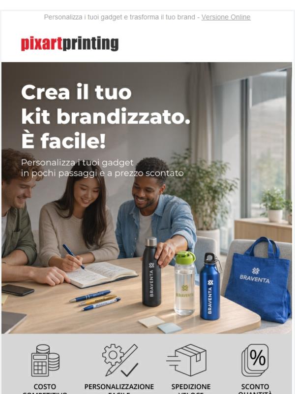 Il tuo kit brandizzato? Pronto subito a prezzi imbattibili!