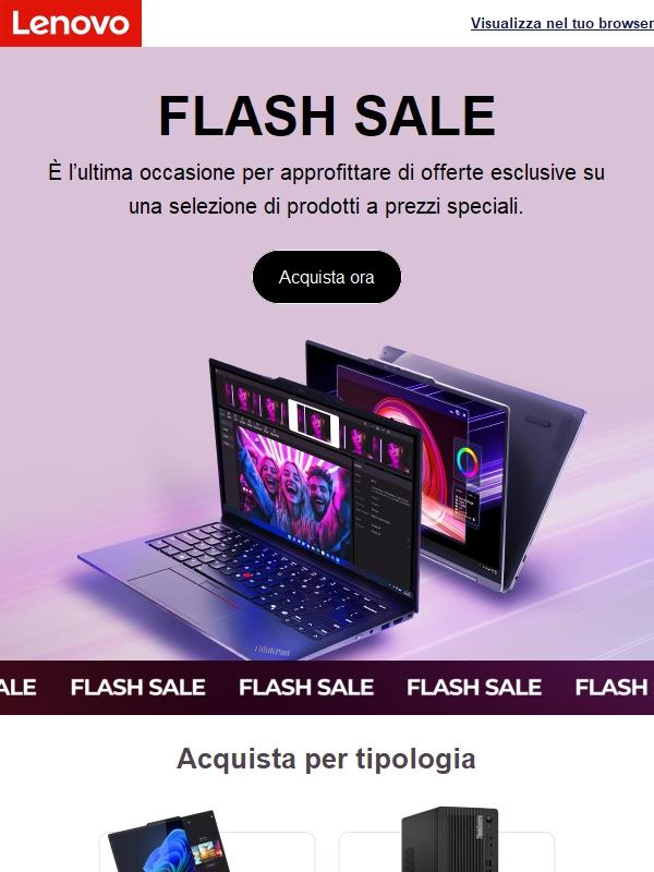 Ultime ore: non perdere la Flash Sale!