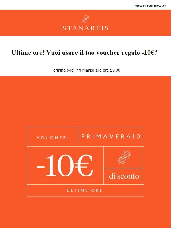 Ultime ore per usare il tuo voucher di 10€🎁