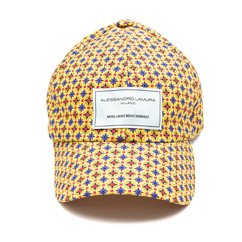 Cappellino da baseball giallo fantasia geometrica