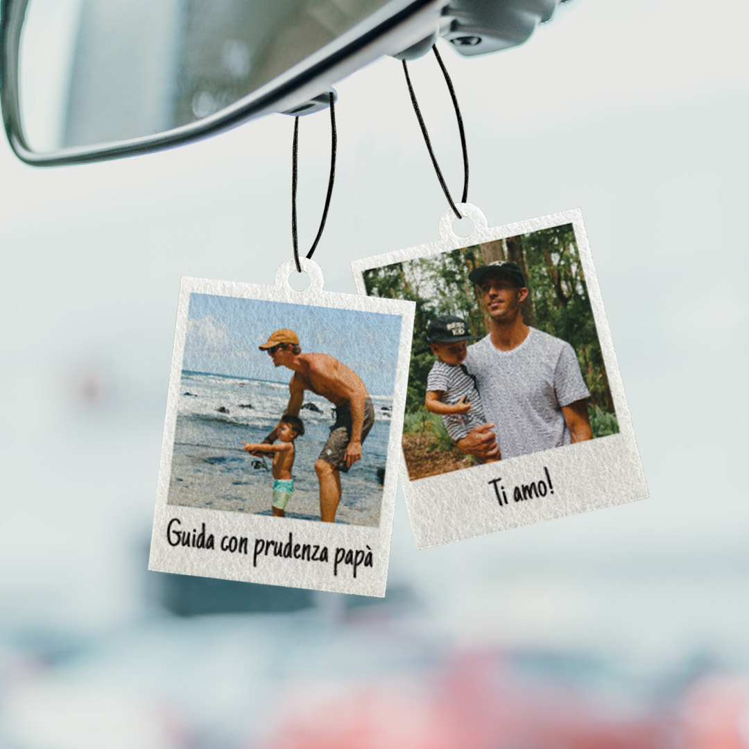 Image of Profumatore Auto Personalizzato in Stile Polaroid Set da 2