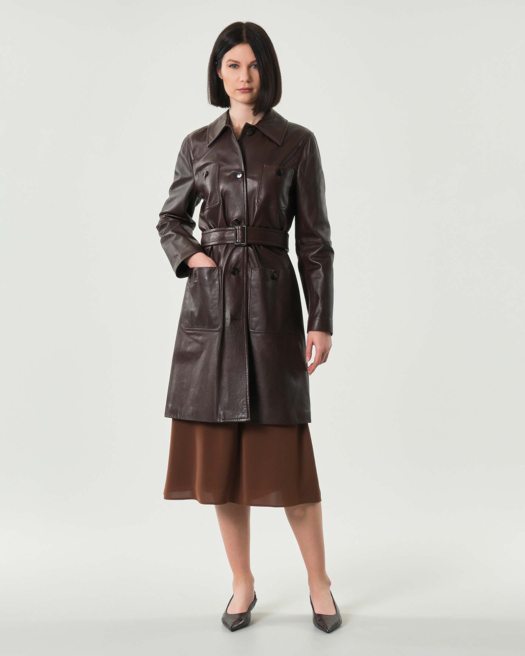 Acquista Trench in pelle Max Mara Studio