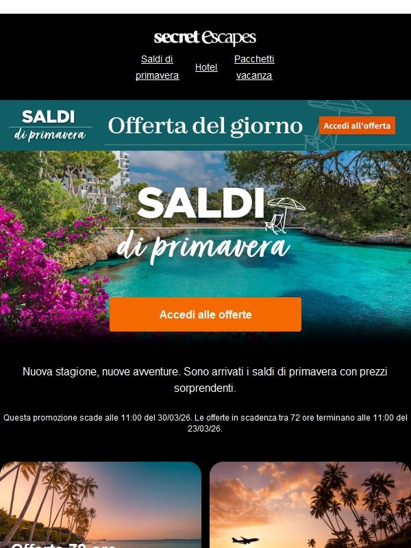 Sconti fino al 65% I Saldi di primavera