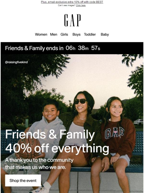 It’s  your final call for 40% off everything