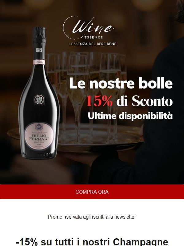 Wine Essence | -15% di sconto su tutti i nostri Champagne - riservato agli iscritti alla newsletter
