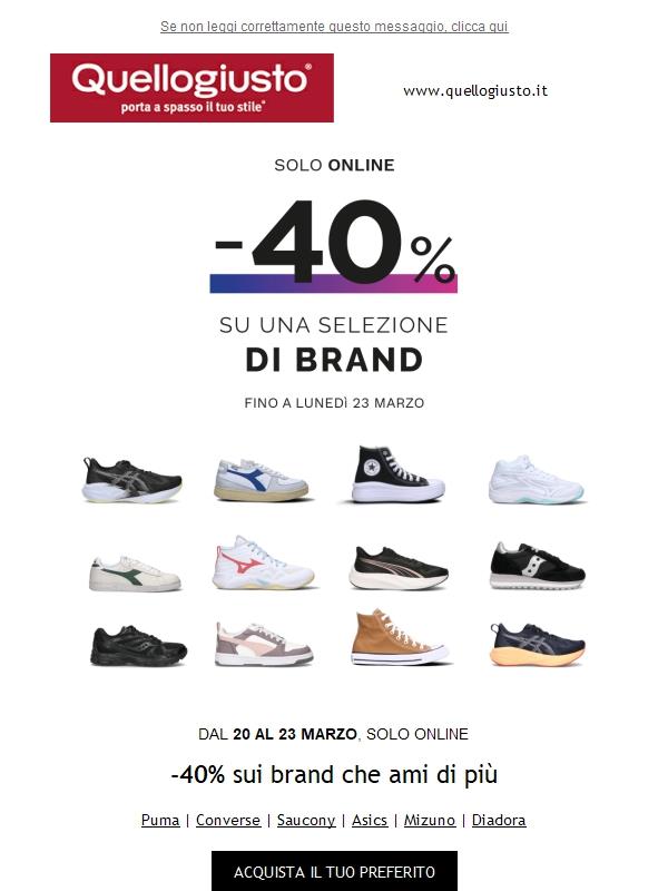 Selezione brand al -40% solo online