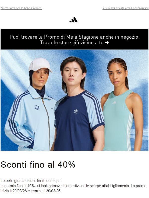 Stili primaverili: fino al 40% di sconto online e in negozio