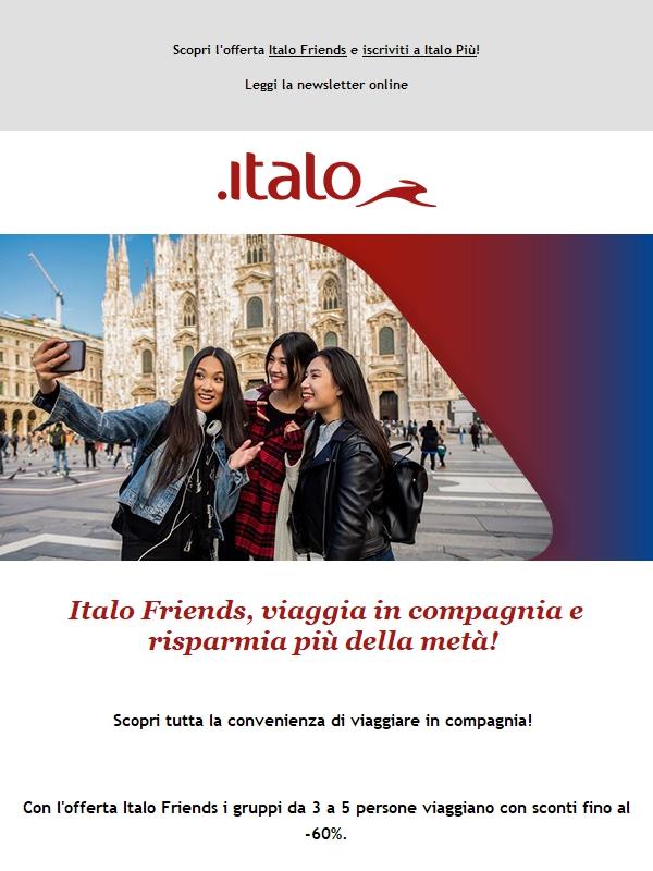 Italo Friends: sconti fino al -60% per viaggiare con gli amici!