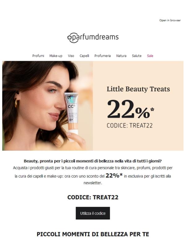 Il tuo piccolo momento di bellezza: -22% 💓