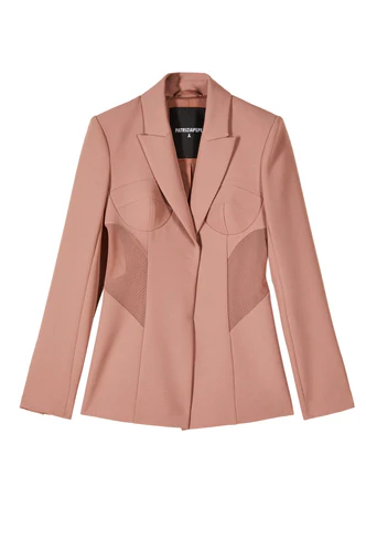 Blazer con Inserti in Mesh / Marrone