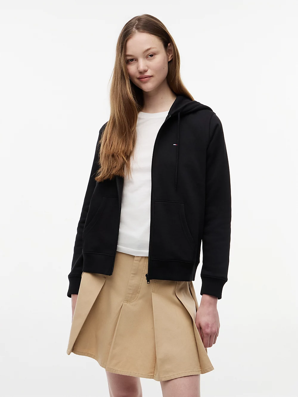 Felpa con cappuccio e zip integrale