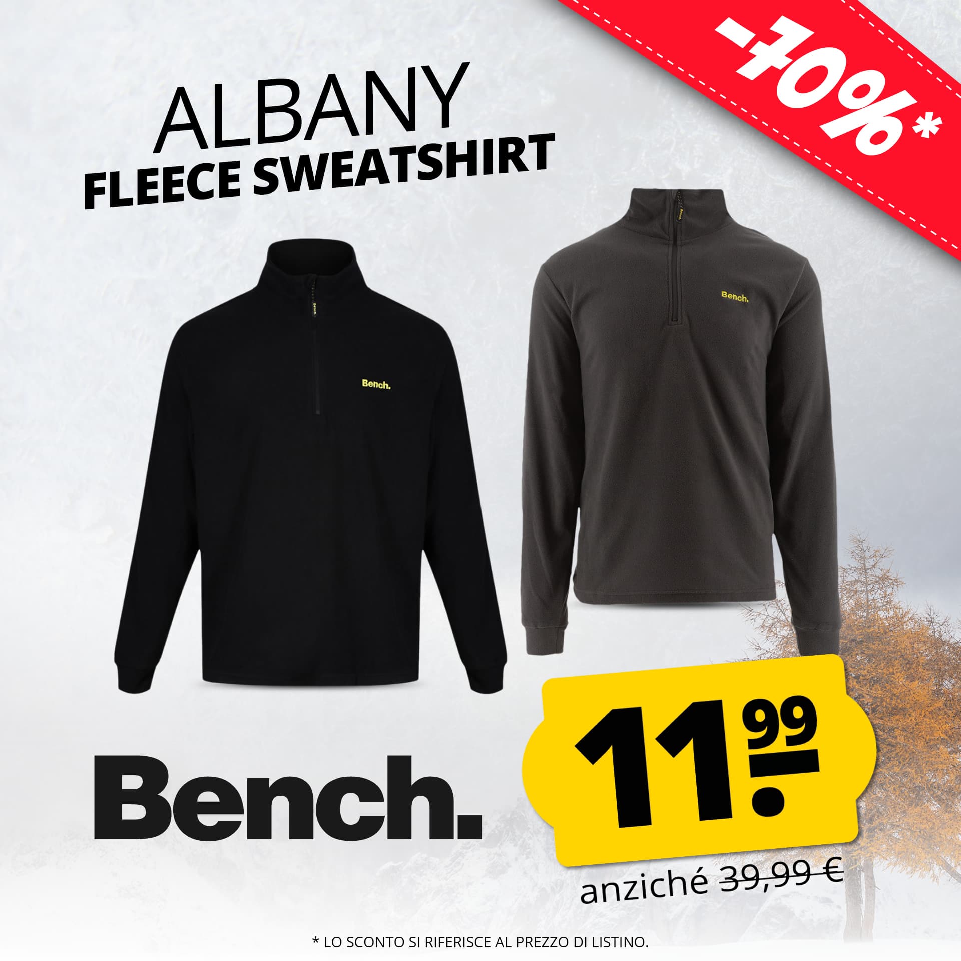 bench albany uomo felpa in pile