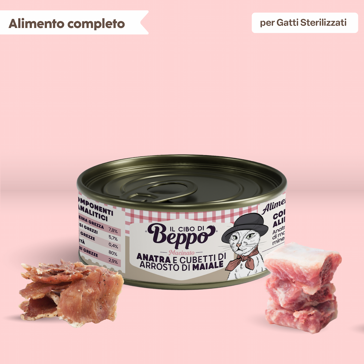 cibo umido di beppo macinato per gatti sterilizzati 