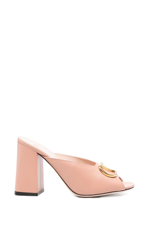 VLogo Signature leather mules