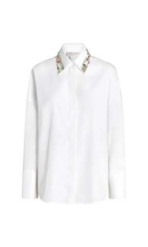Shirt with jewel collar