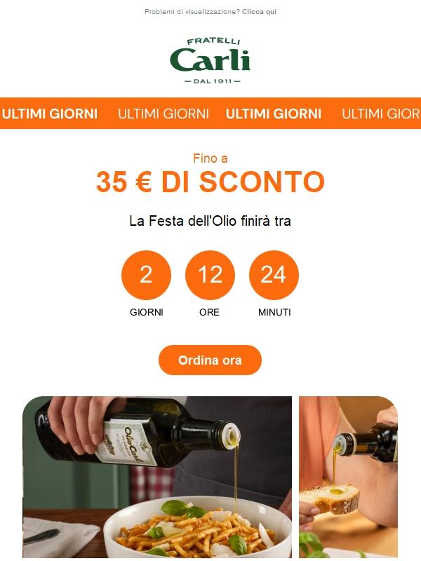 Ultimi giorni: fino a 35 € di sconto sugli Oli