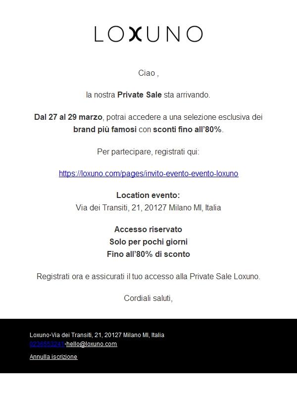 Private Sale Loxuno