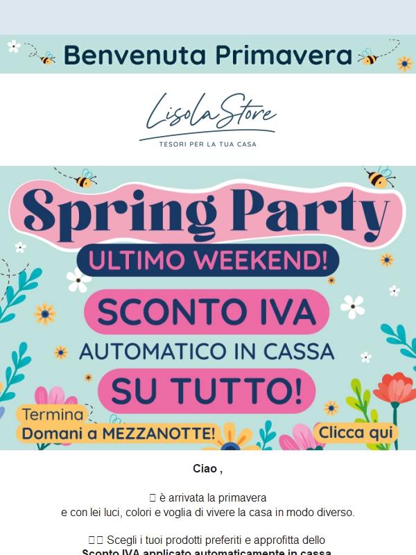 🌸 Benvenuta Primavera! Approfitta dello sconto IVA automatico su tutto!