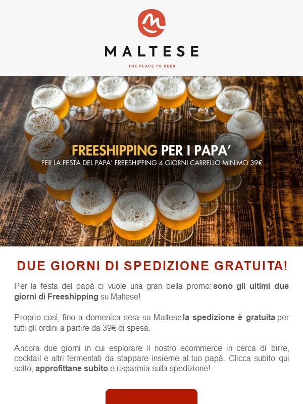 Ultimi due giorni di Freeshipping!