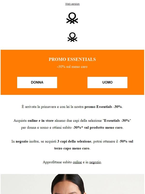 Promo Essentials: -30% sul secondo capo