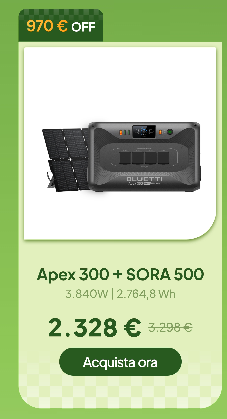 BLUETTI Apex 300+SORA 500