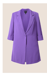 Blazer con revers, abbottonatura e maniche a 3/4