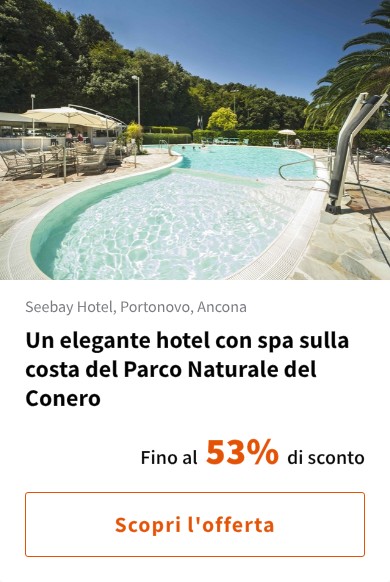 Un elegante hotel con spa sulla costa del Parco Naturale del Conero