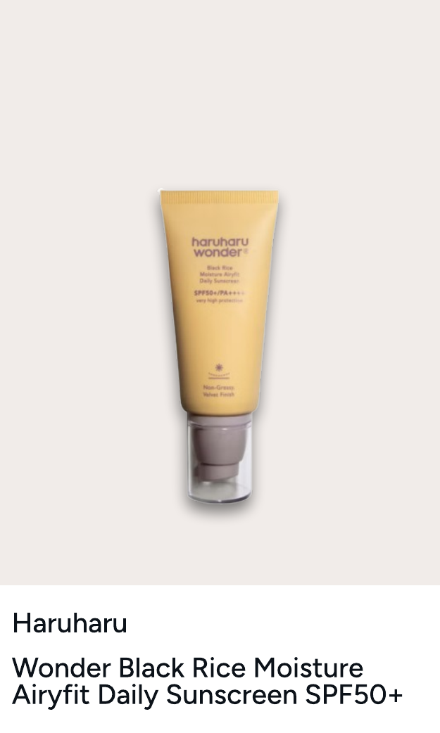 Haruharu Wonder Black Rice Moisture Airyfit Daily Sunscreen SPF50+/PA++++ 50ml
