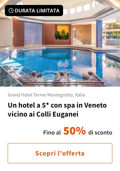 Un hotel a 5* con spa in Veneto vicino ai Colli Euganei