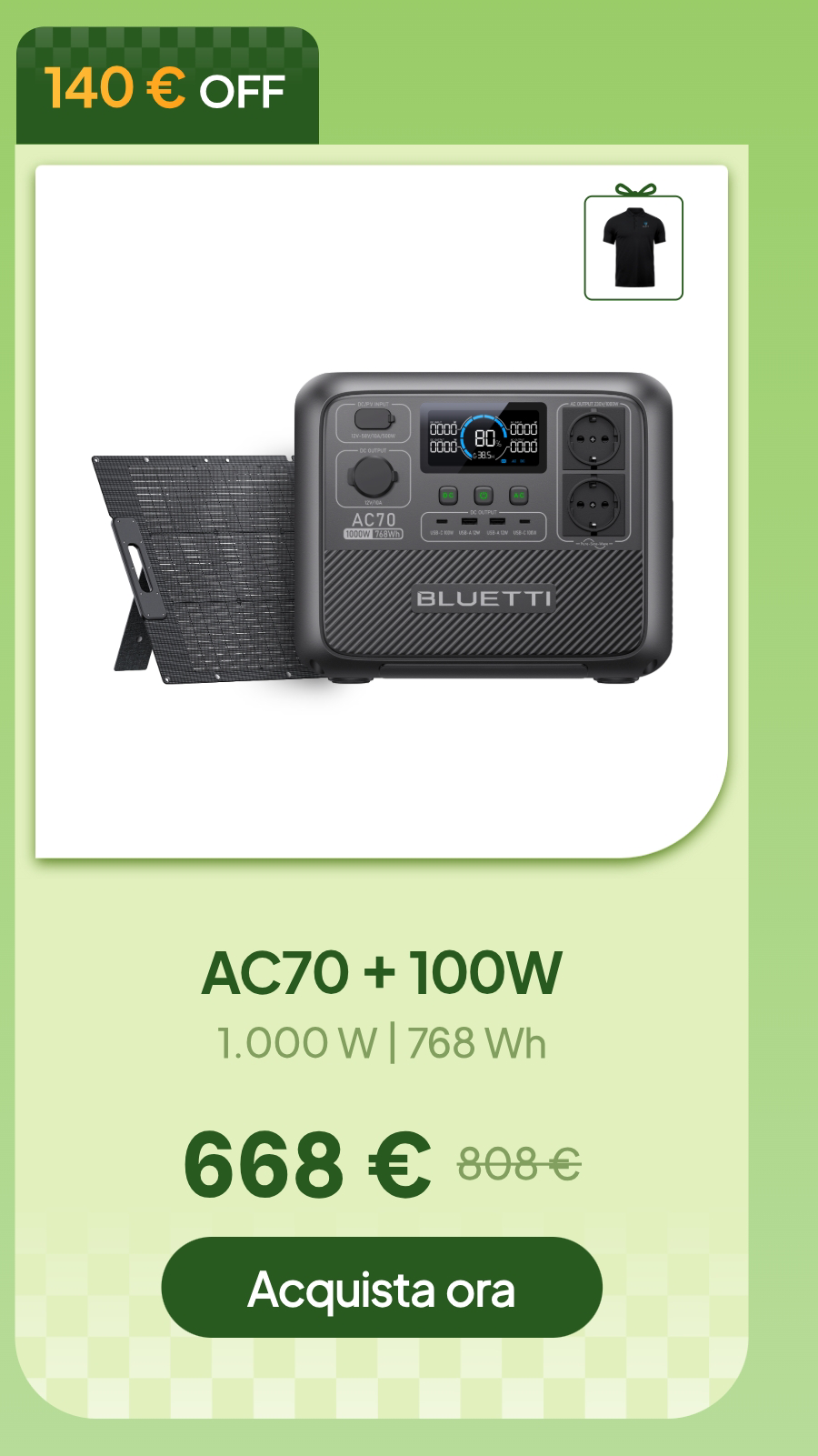 BLUETTI AC70+100W