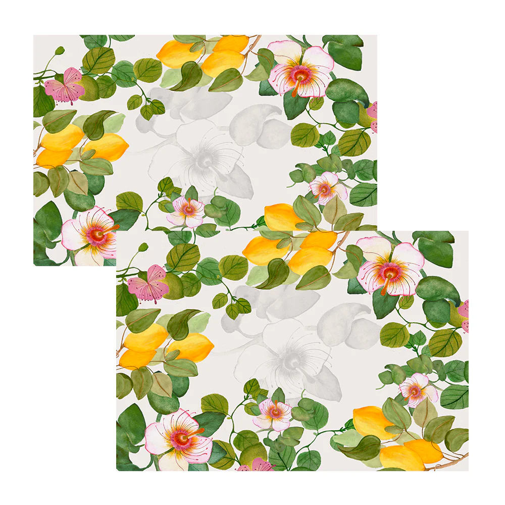 Image of Set 2 Americani in Puro <br>Cotone - <b>Essenza Mediterranea