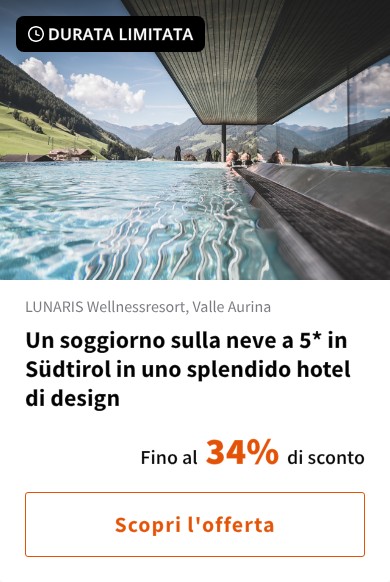 Un soggiorno sulla neve a 5* in Südtirol in uno splendido hotel di design