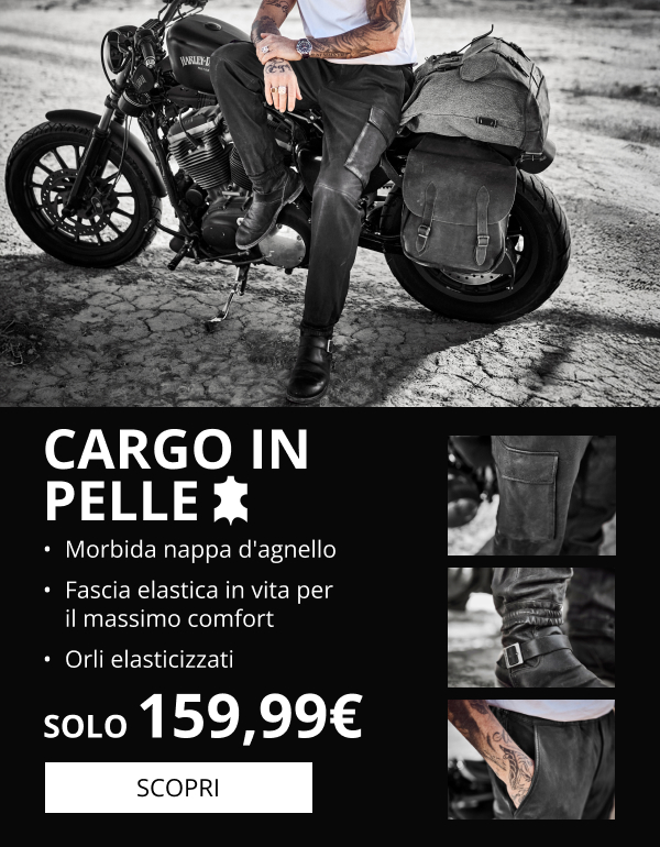 Pantaloni cargo JP1880 in pregiata pelle nappa d'agnello con taglio morbido, fino alla tg. 8XL