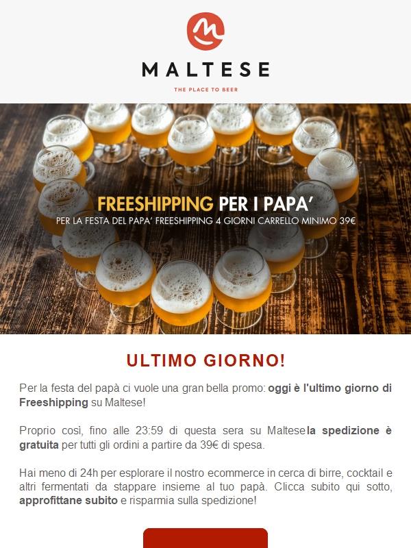 Ultimo giorno di Freeshipping!