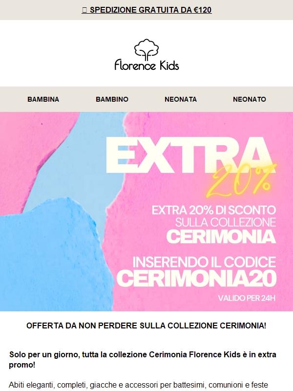 🎀 24H di eleganza: extra -20% sulla collezione Cerimonia