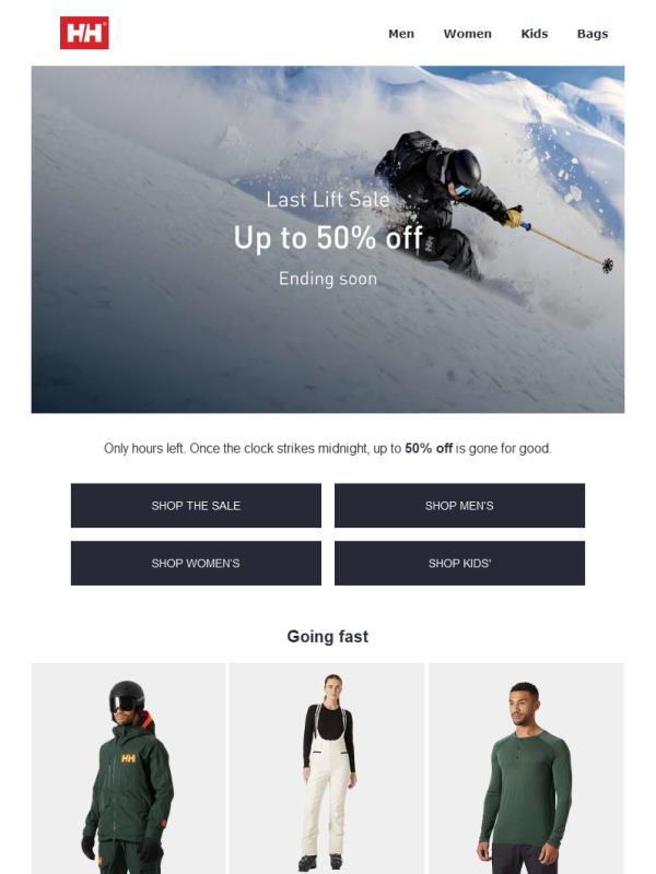 This sale ends at midnight