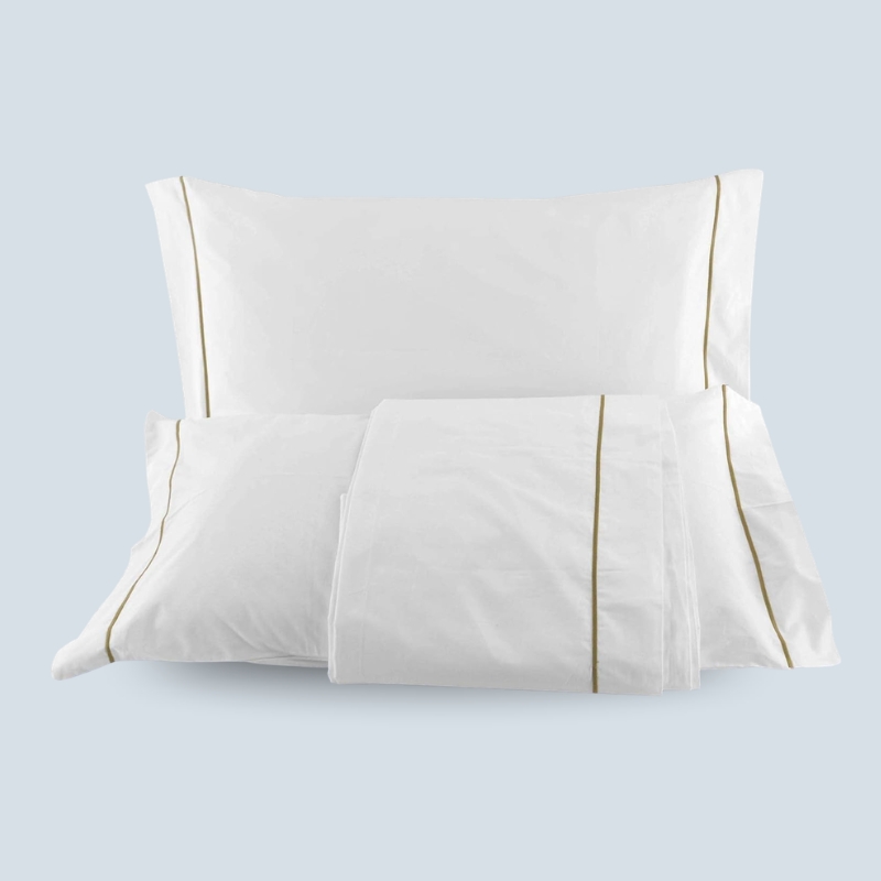 Completo Letto Percalle con Cordonetto