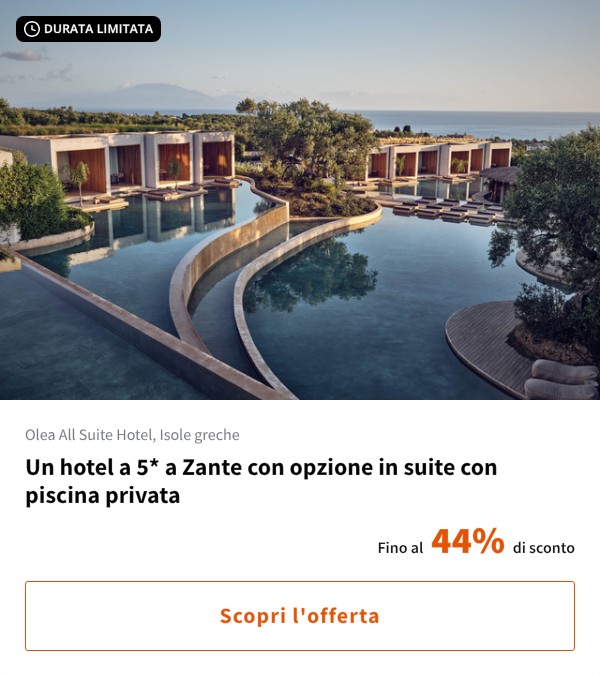 Un hotel a 5* a Zante con opzione in suite con piscina privata